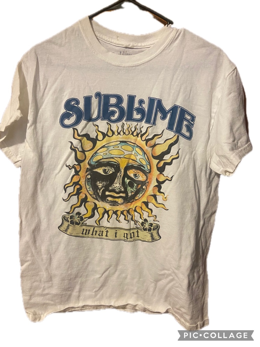 Sublime White Short Sleeve Graphic Tee - 'What I Got' Sun Design